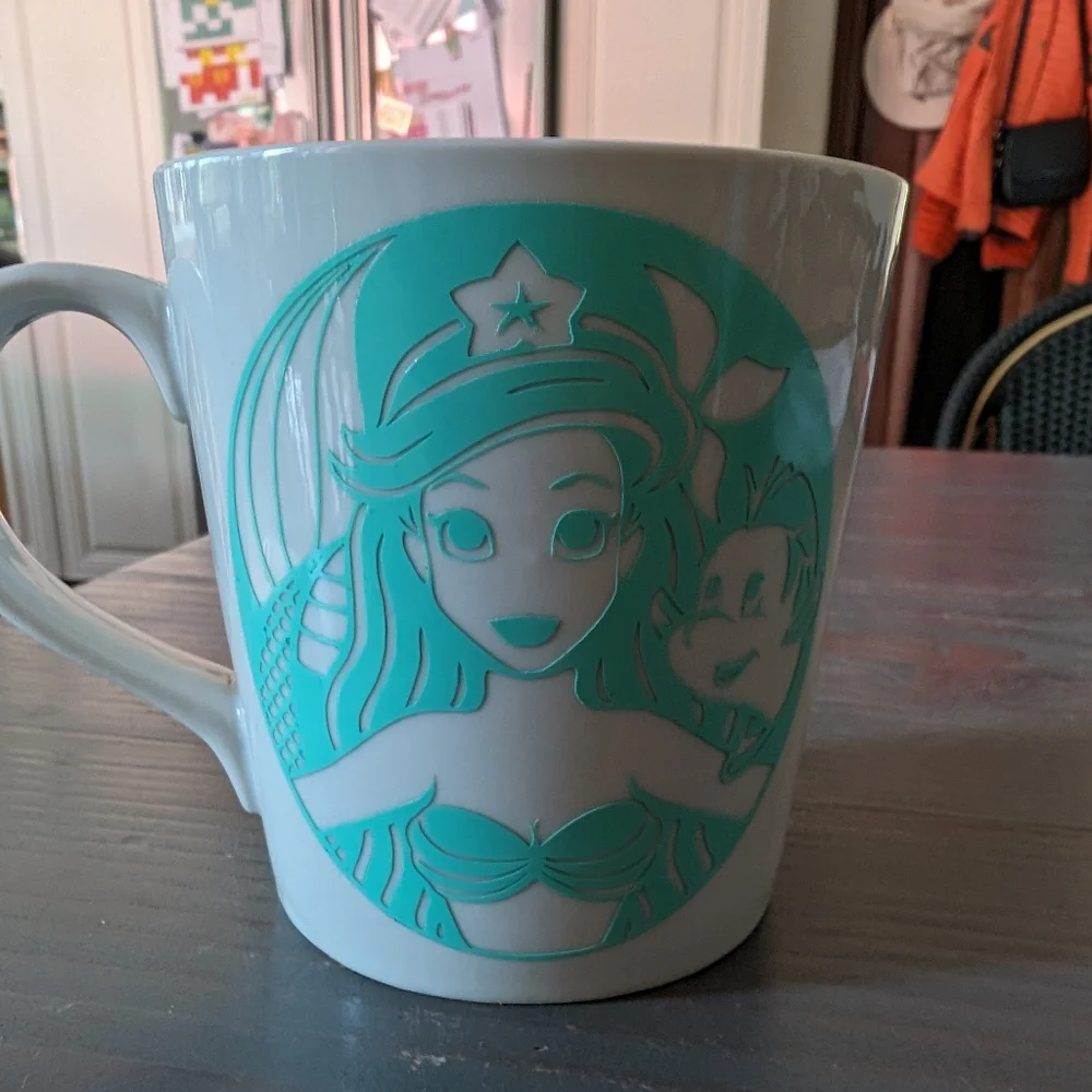 Crate&Barrel Ariel and Flounder mug